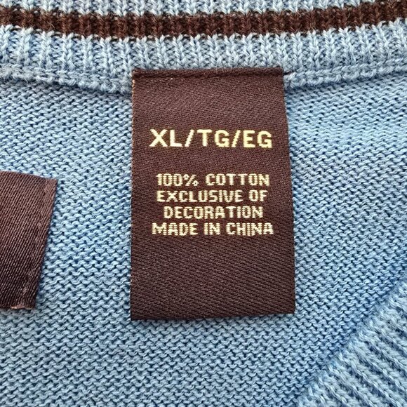 Chaps Blue Sleeveless Knit Pull Over Sweater Vest Sz XL - Picture 6 of 8